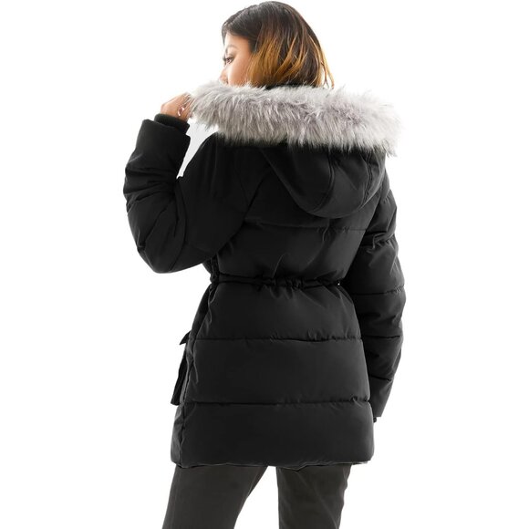 Luxurious Women's Winter Parka - Down Puffer with Adjustable Waist & Pockets - Picture 2 of 7